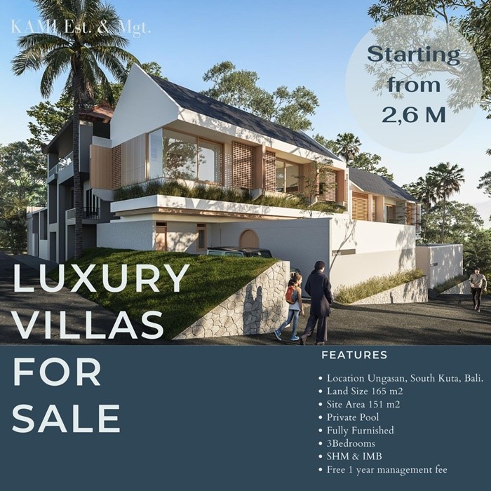 Villa dijual di Ungasan, Kuta, Badung